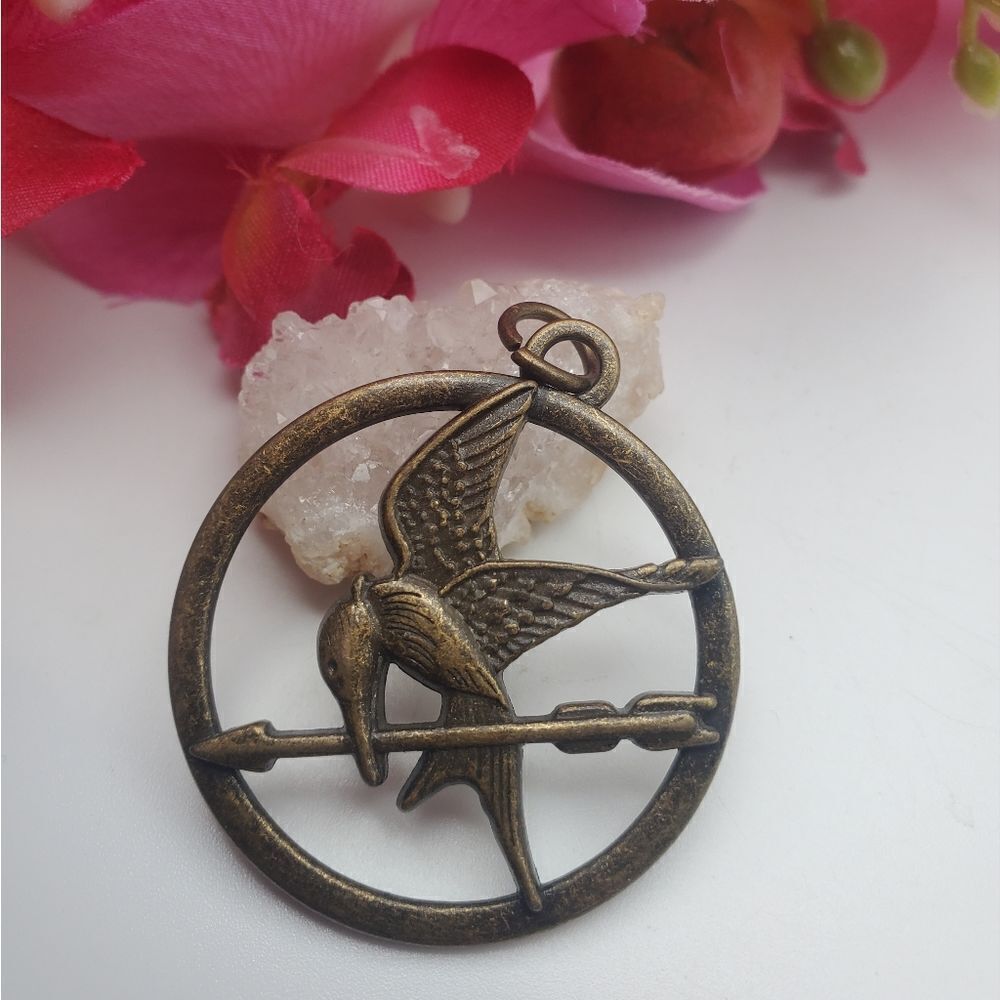 Mockingjay bronze necklace pendant